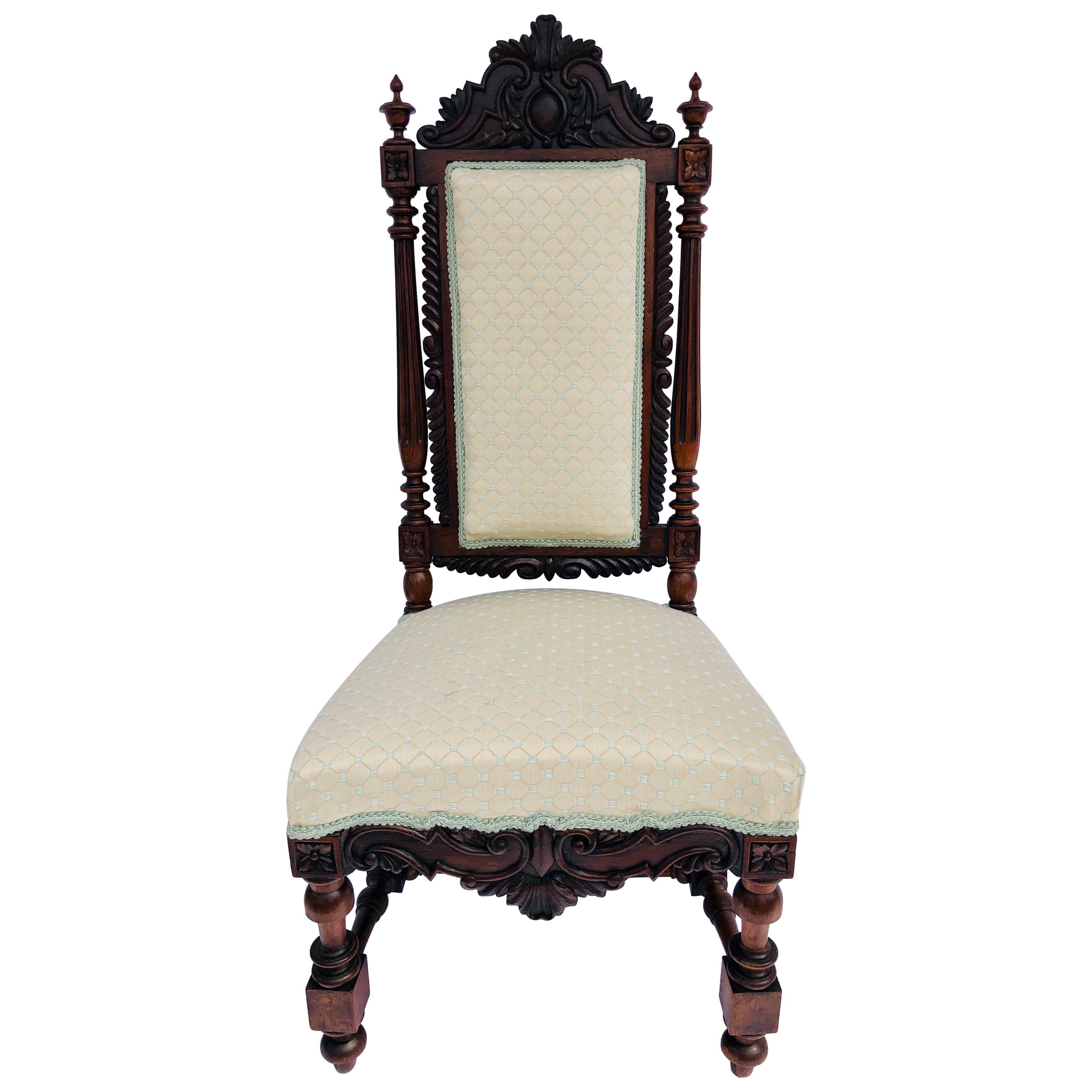 Quality Antique Victorian Carved Rosewood Side Chair