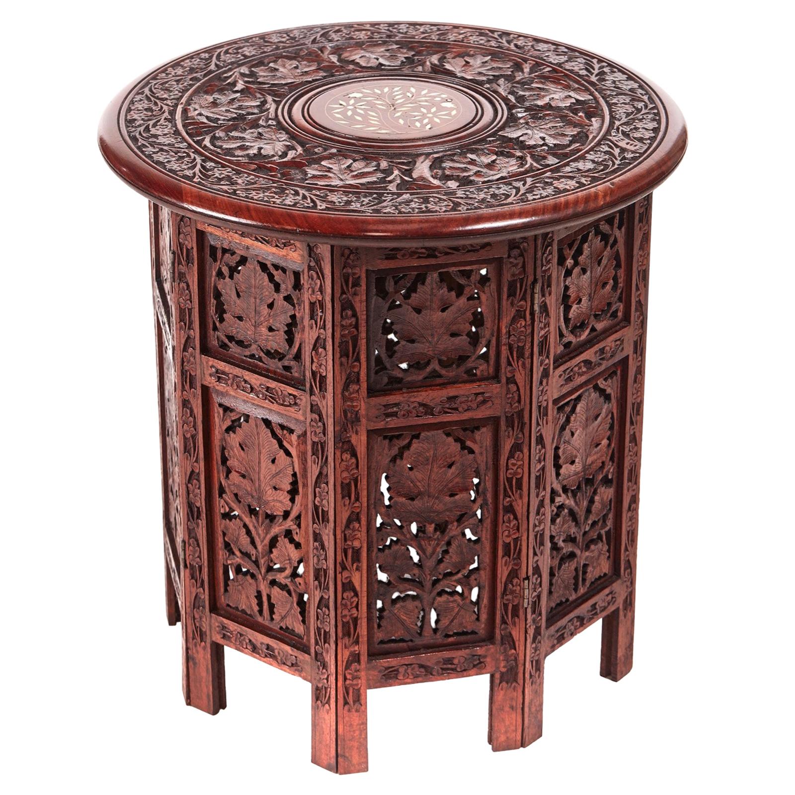 Quality Antique Victorian Carved Round Centre Table
