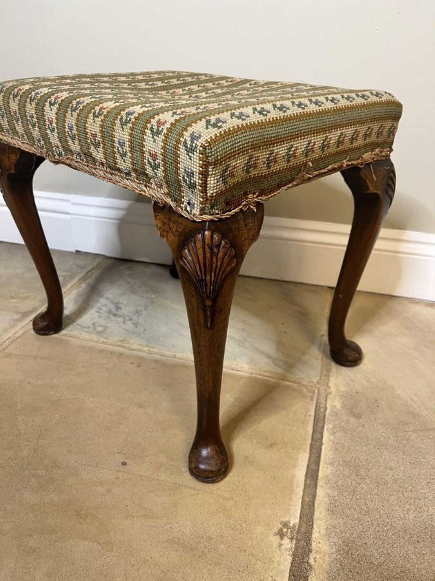 19th Century Quality antique Victorian carved walnut stool For Sale