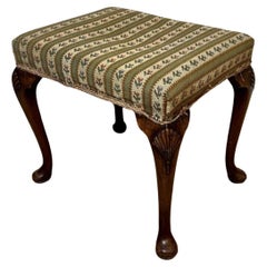 Quality antique Victorian carved walnut stool