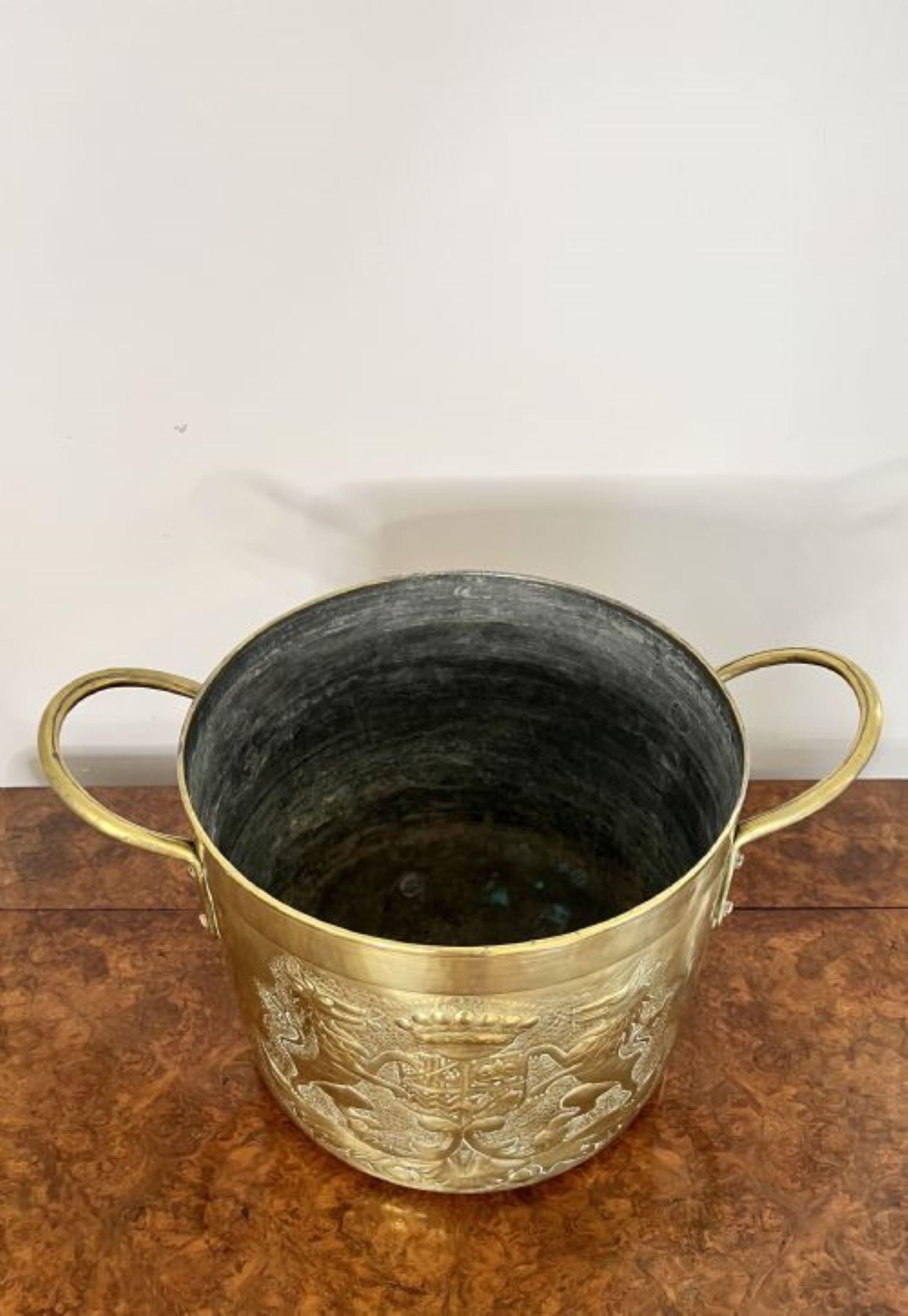 vintage brass bucket with handle