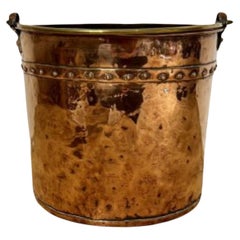 Quality antique Victorian copper coal bucket 