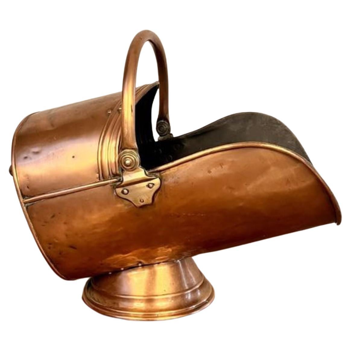 Hochwertige antike viktorianische Kohlekübel aus Kupfer
