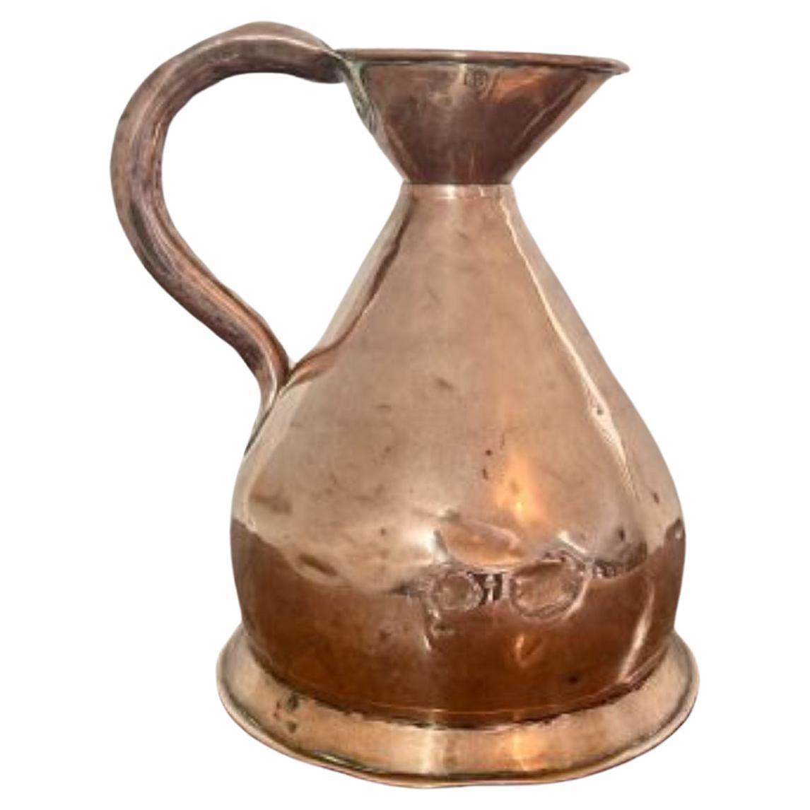 Hochwertiger antiker viktorianischer Erntekrug aus Kupfer