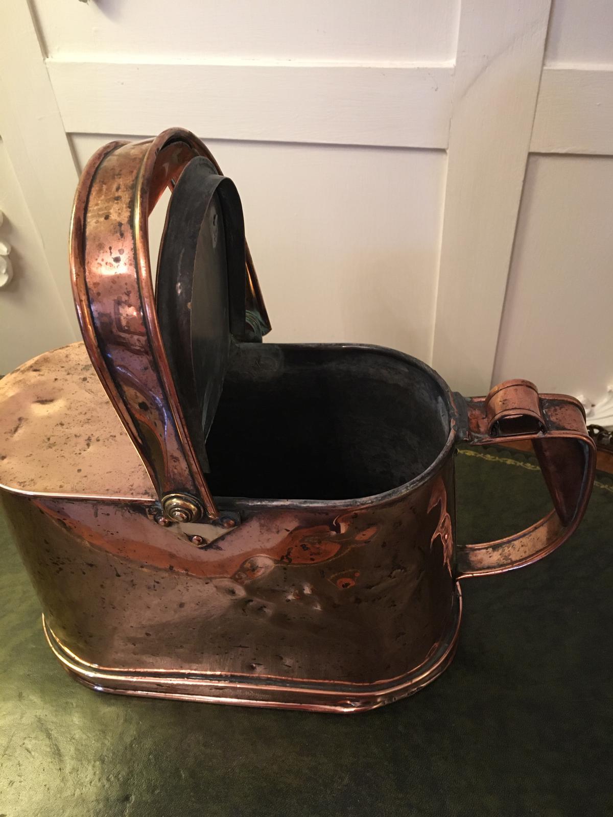 English Quality Antique Victorian Copper Watering Can For Sale
