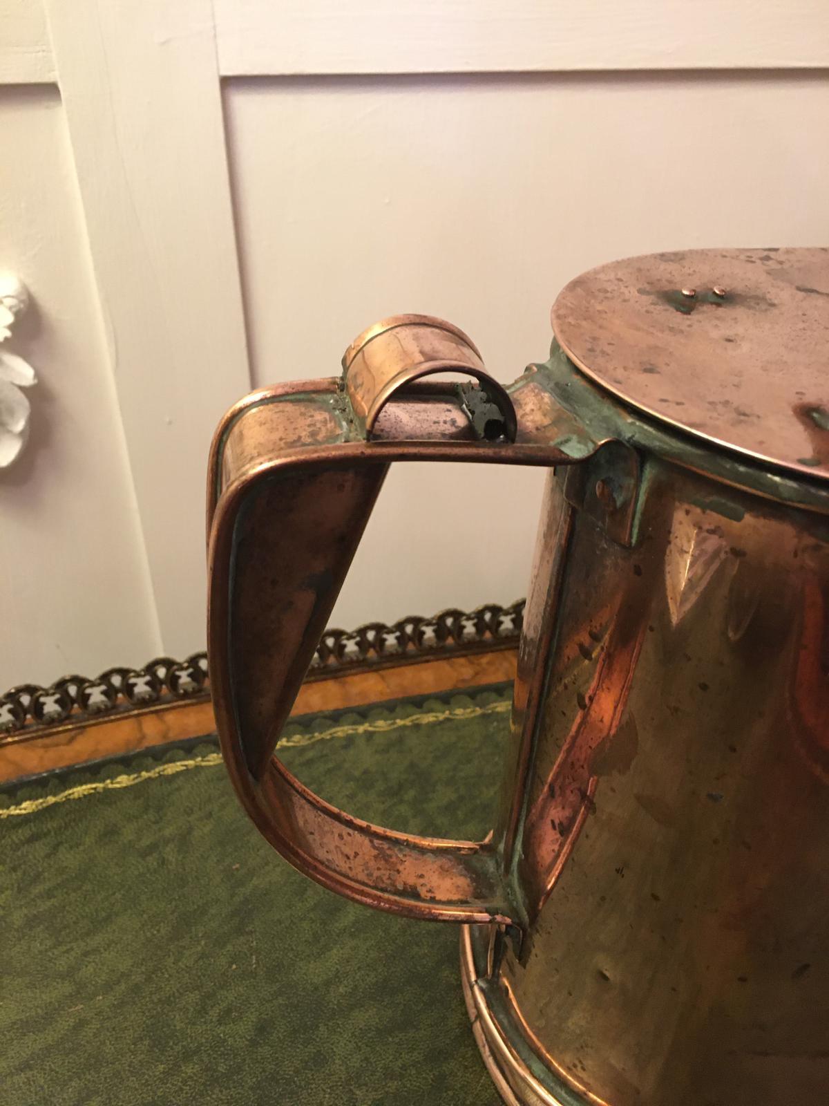 Antike viktorianische Wasserdose aus Kupfer im Angebot 2
