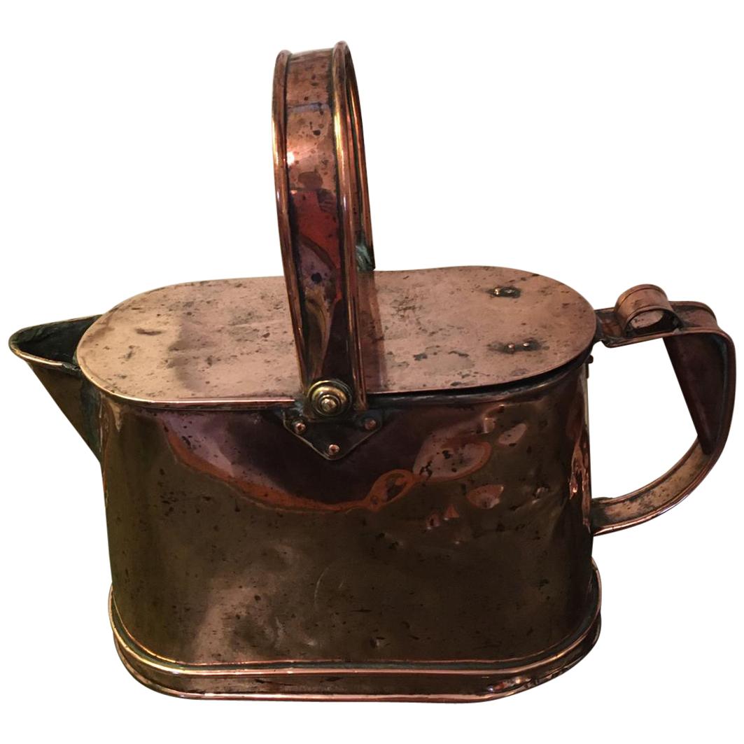 Quality Antique Victorian Copper Watering Can For Sale