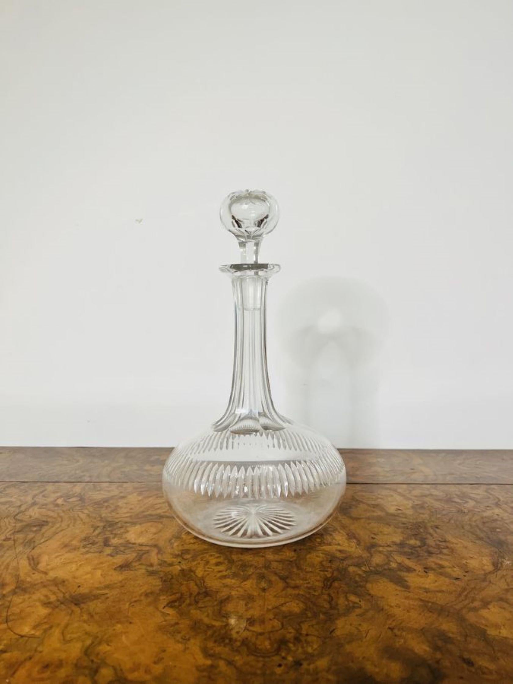 Quality antique Victorian cut glass decanter  In Good Condition For Sale In Ipswich, GB
