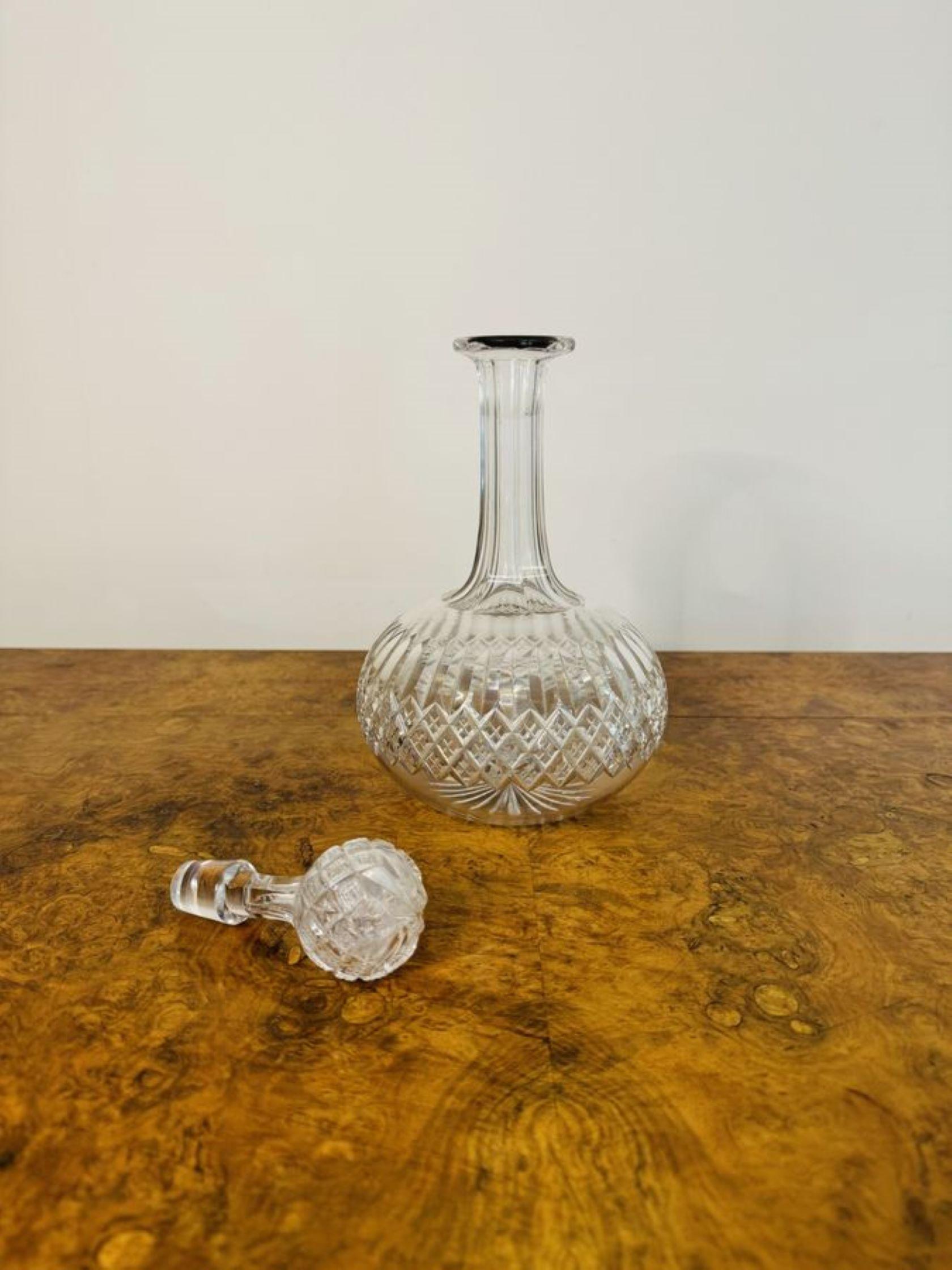 Early Victorian Quality antique Victorian cut glass decanter For Sale