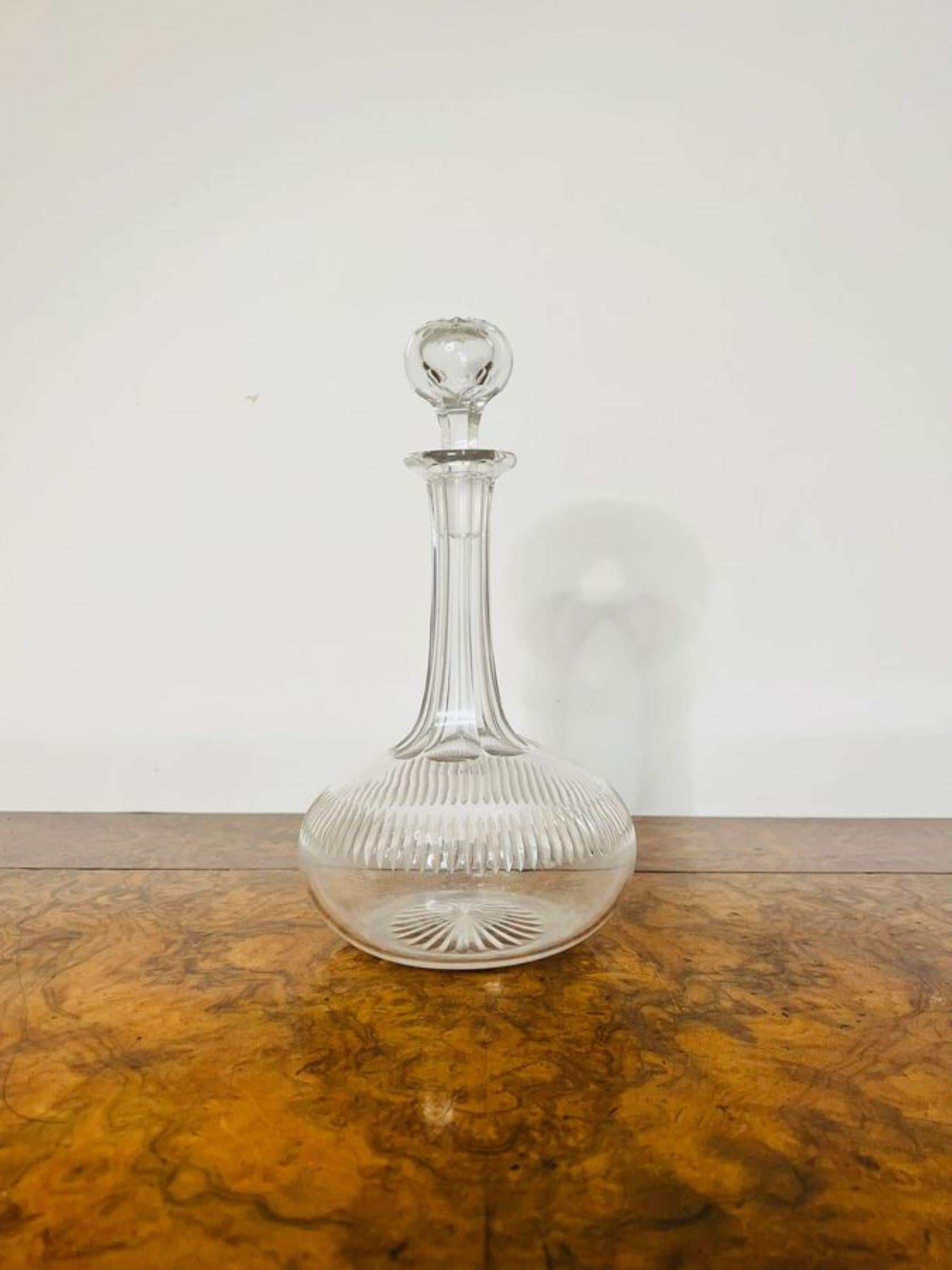 19th Century Quality antique Victorian cut glass decanter  For Sale