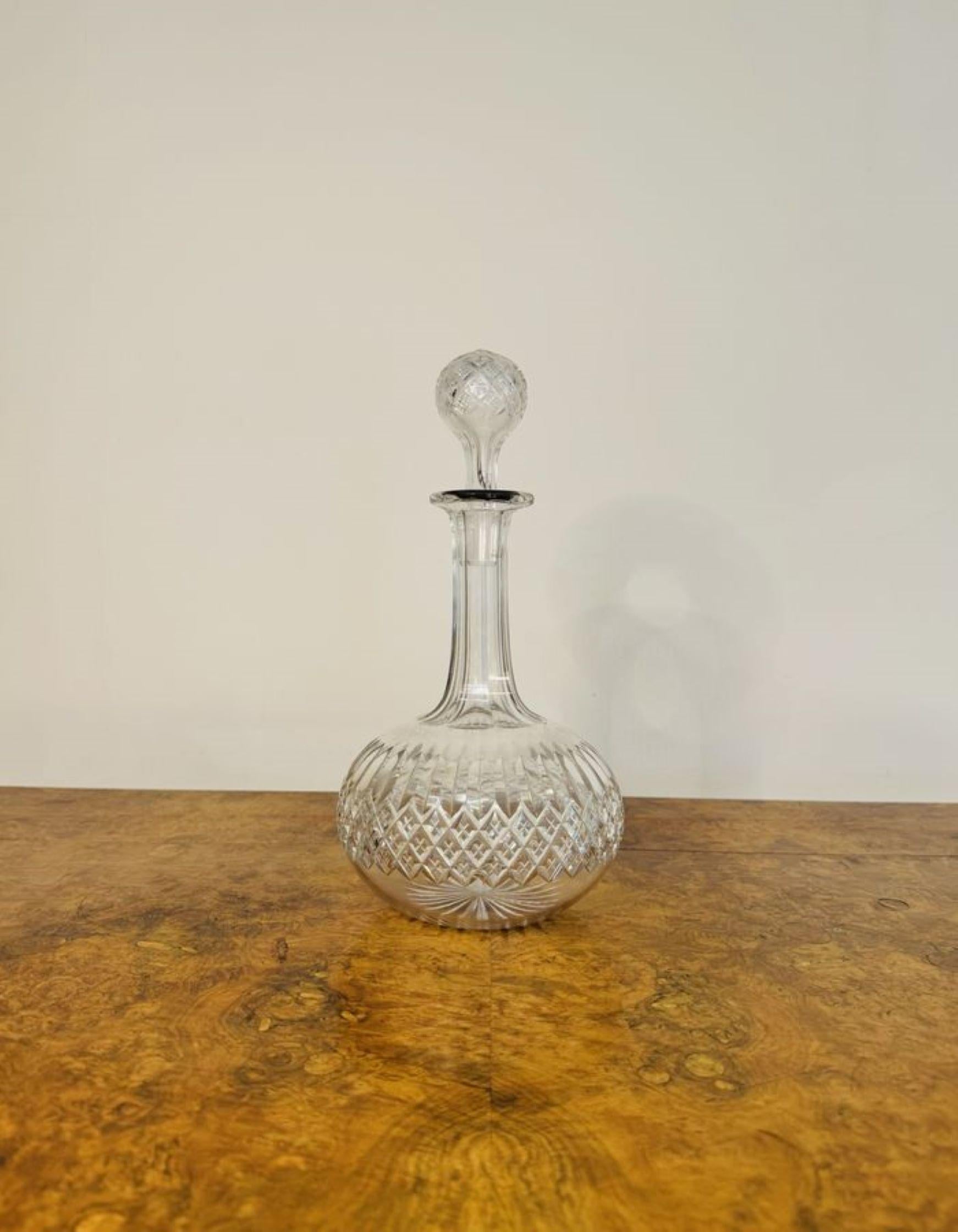 Quality antique Victorian cut glass decanter In Good Condition For Sale In Ipswich, GB