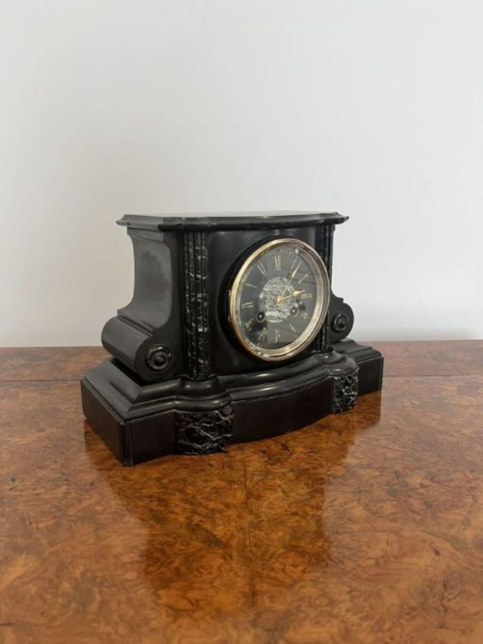 Qualität antiken viktorianischen acht Tag Mantel Uhr  im Zustand „Gut“ im Angebot in Ipswich, GB