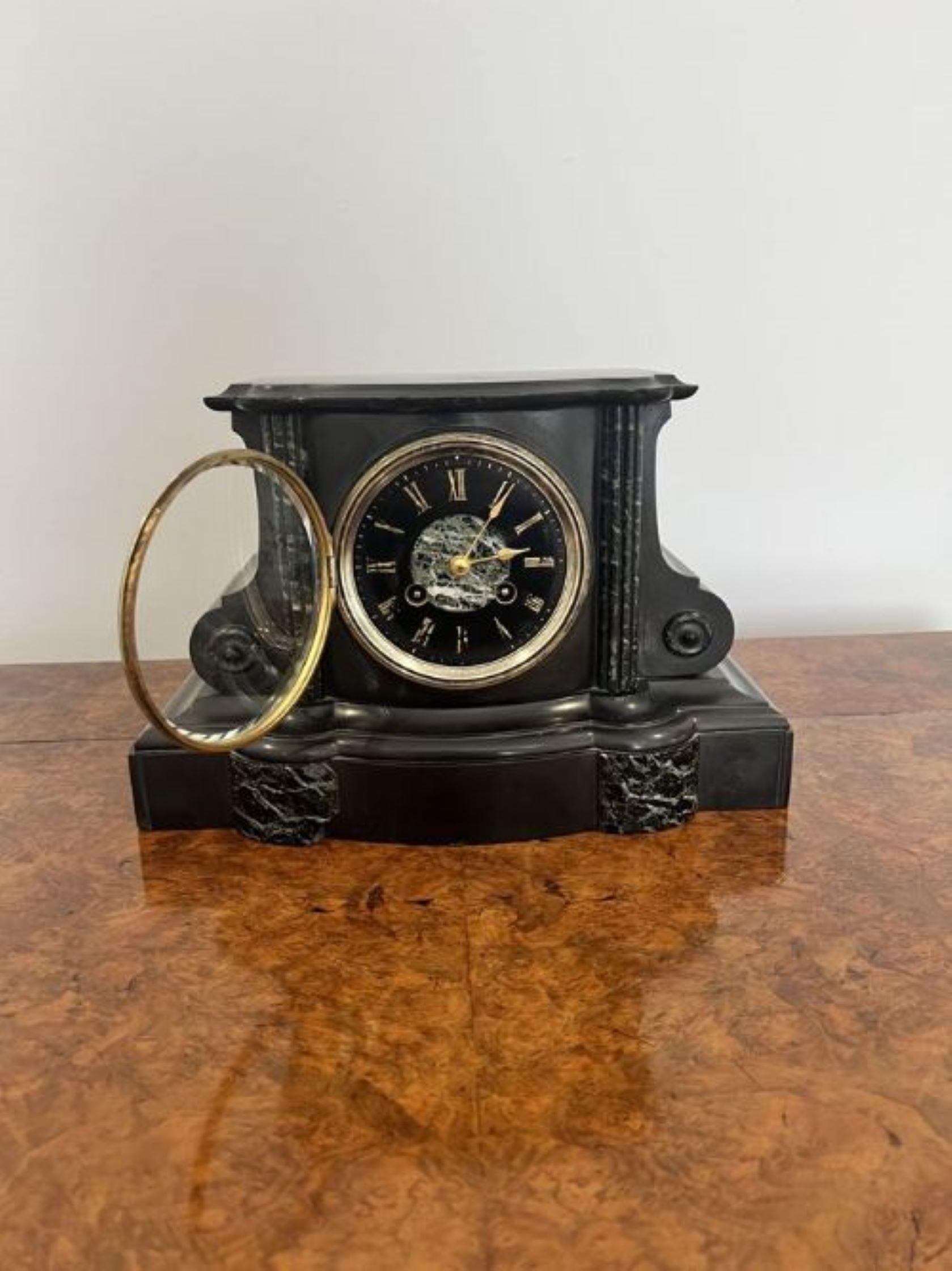 Glass Quality antique Victorian eight day mantle clock  For Sale