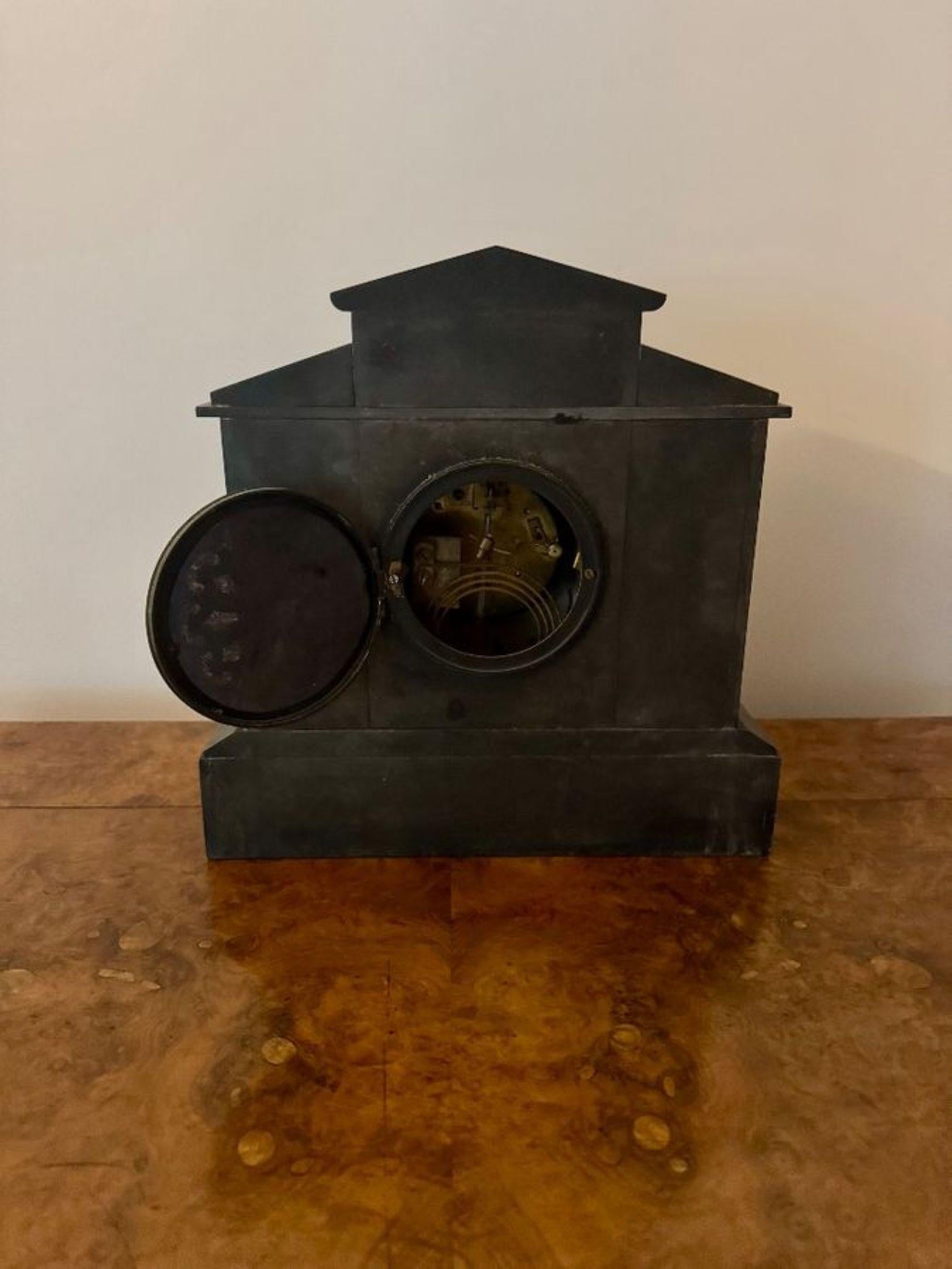 Quality antique Victorian eight day marble mantle clock In condizioni buone in vendita a Ipswich, GB