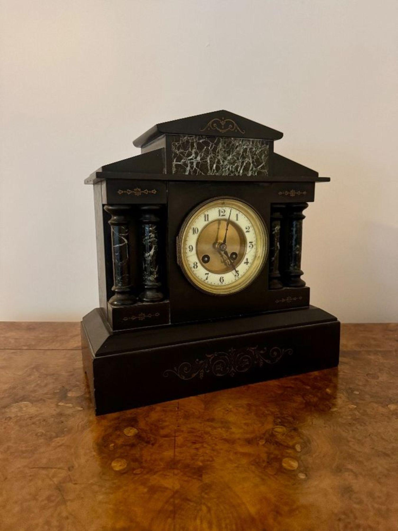 Quality antique Victorian eight day marble mantle clock in vendita 2
