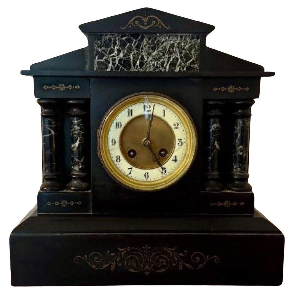 Quality antique Victorian eight day marble mantle clock