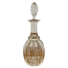 Antiker viktorianischer Dekanter aus graviertem, verziertem Glas in Qualität 