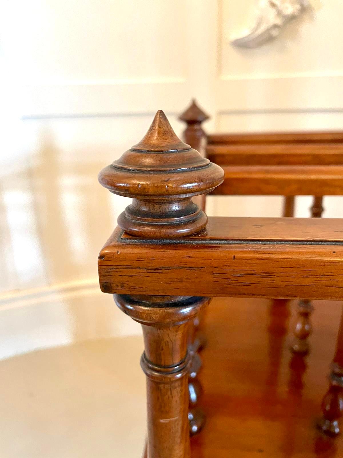 19th Century Quality Antique Victorian Figured Walnut Canterbury For Sale