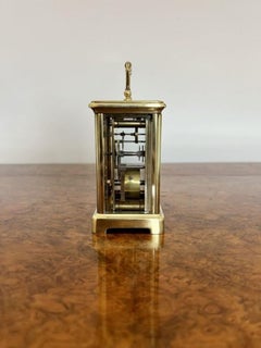 Quality antique Victorian French brass carriage clock