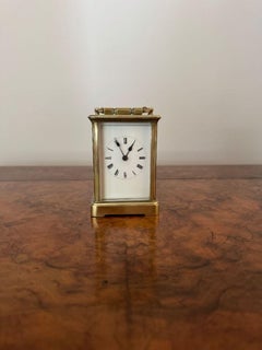 Quality antique Victorian French brass carriage clock