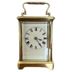 Quality antique Victorian French brass carriage clock