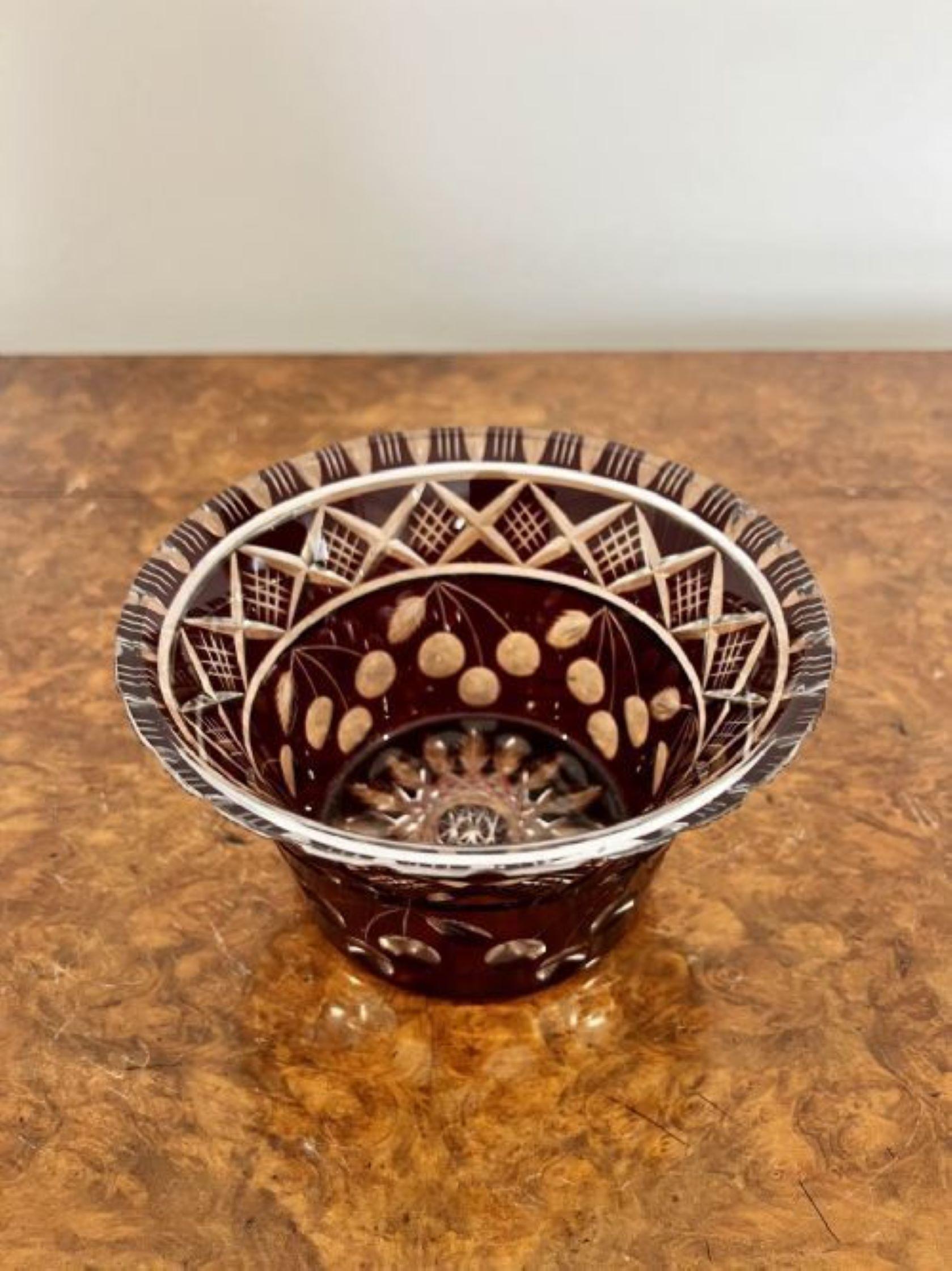Quality antique Victorian glass bowl and plate For Sale 2