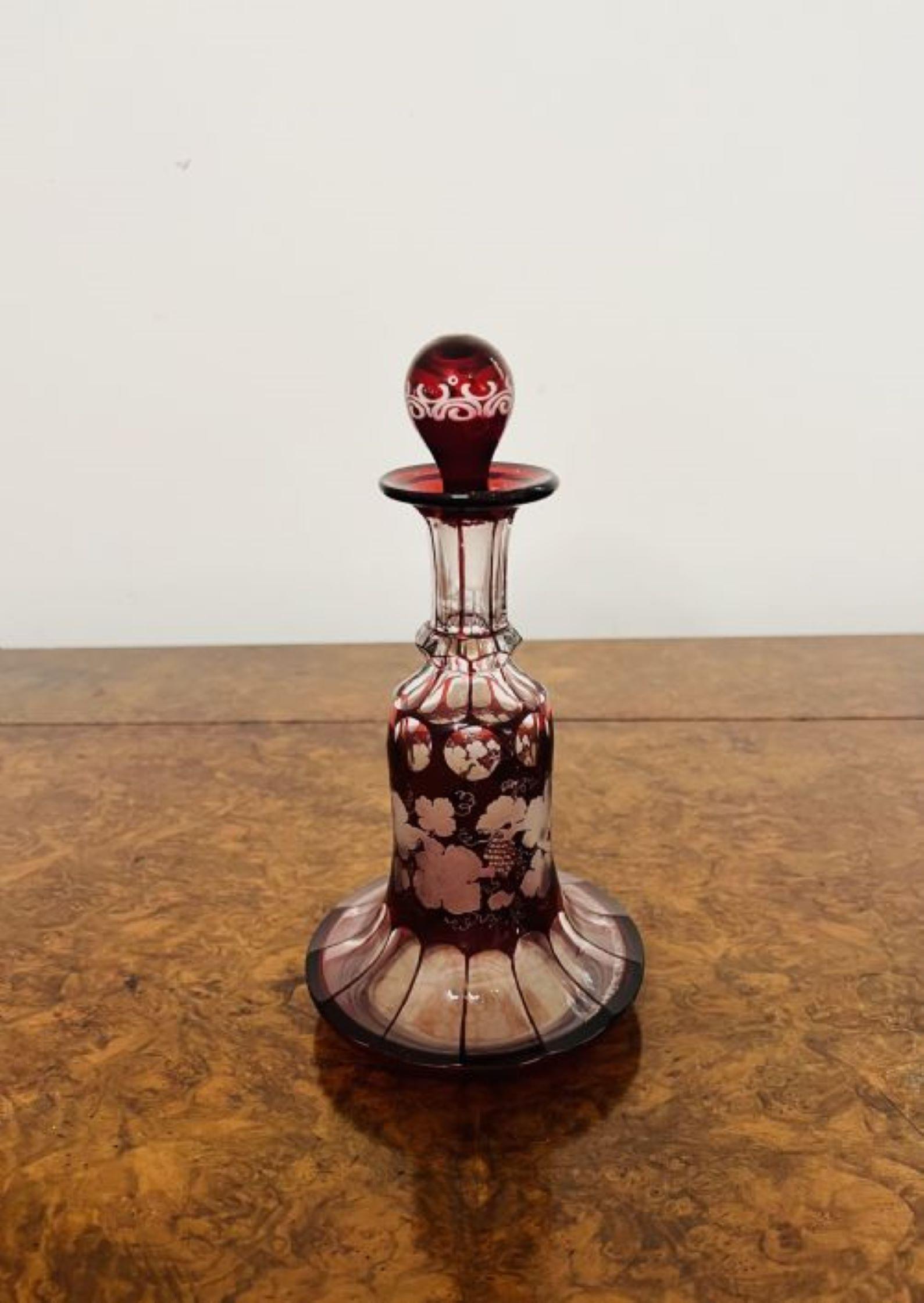 19th Century Quality antique Victorian glass perfume bottle For Sale