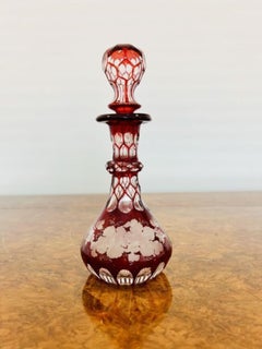 Quality antique Victorian glass spirit perfume bottle and stopper