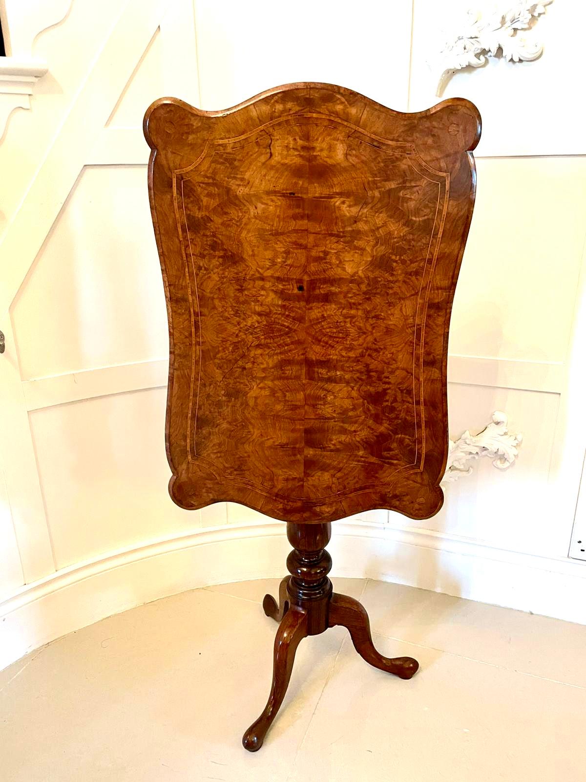 19th Century Quality Antique Victorian Inlaid Burr Walnut Lamp Table  For Sale