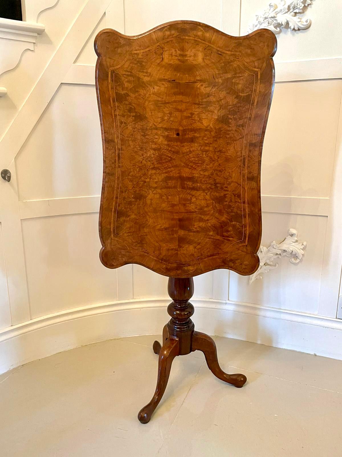 Quality Antique Victorian Inlaid Burr Walnut Lamp Table  For Sale 3