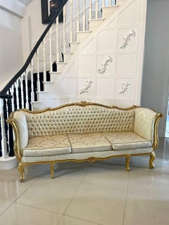 Quality Antique Victorian Large Carved French Gilded Settee