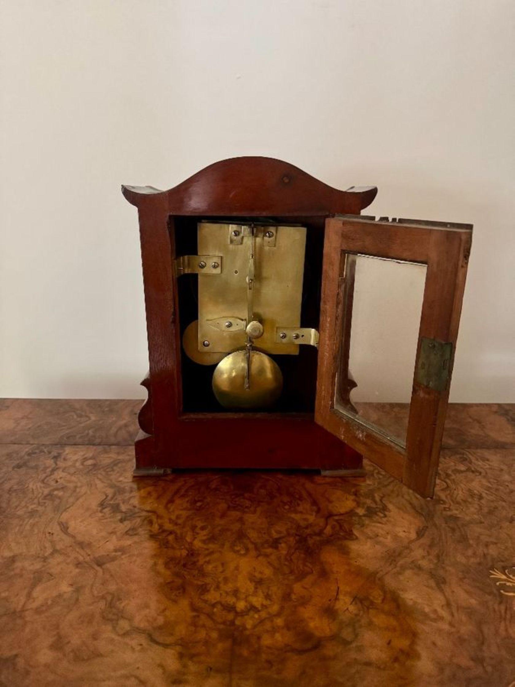 British Quality antique Victorian mahogany bracket clock by Piggin Norwich For Sale