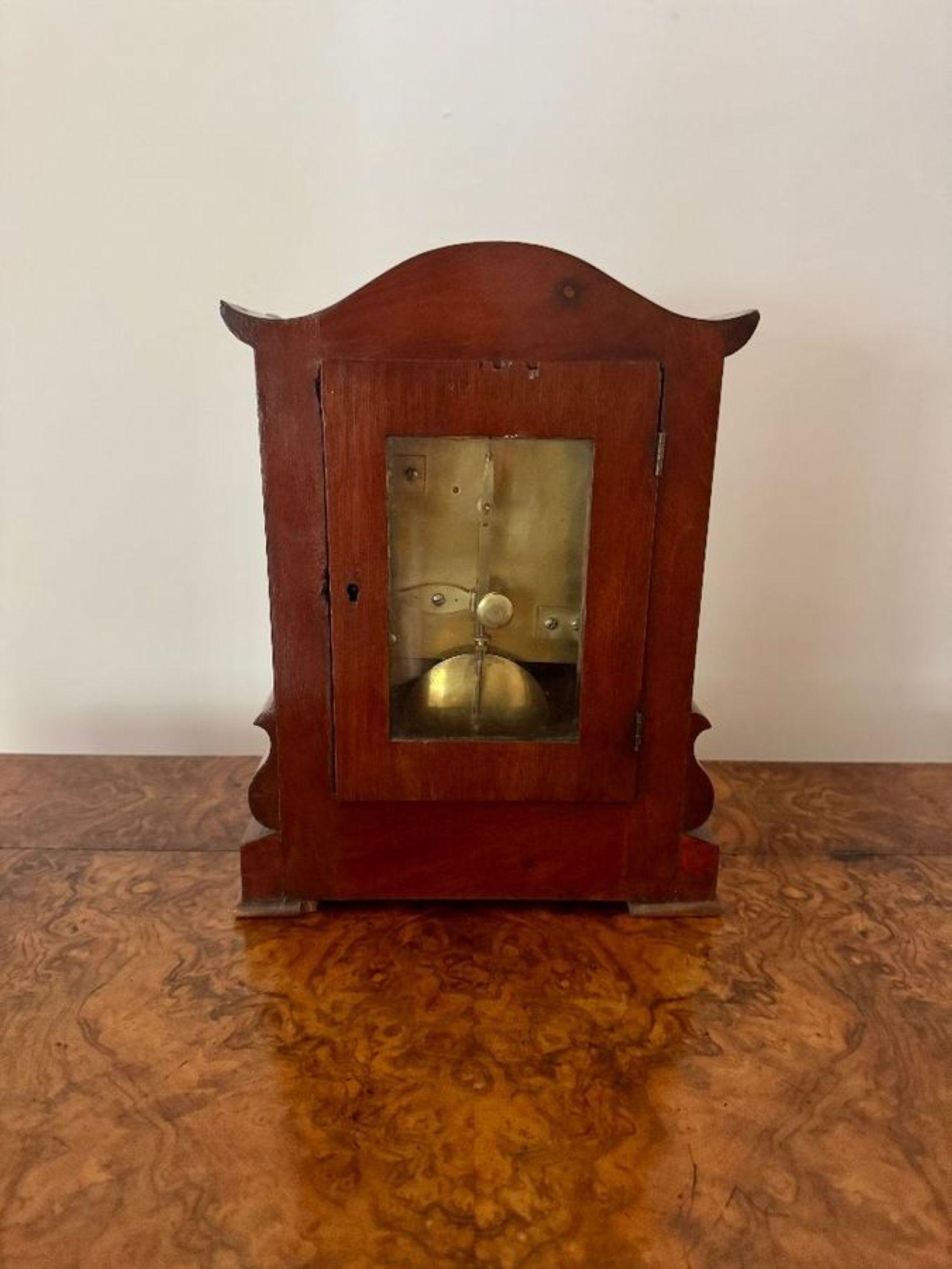 Quality antique Victorian mahogany bracket clock by Piggin Norwich For Sale 1