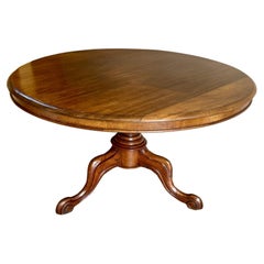 Mesa de comedor antigua de caoba victoriana de calidad y forma circular