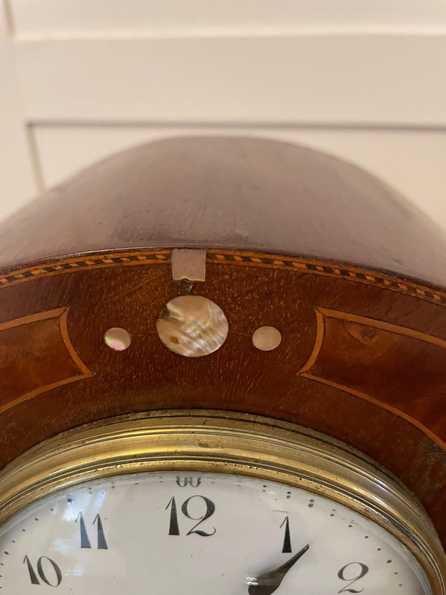 Quality Antique Victorian Mahogany Inlaid Mantle Clock  3