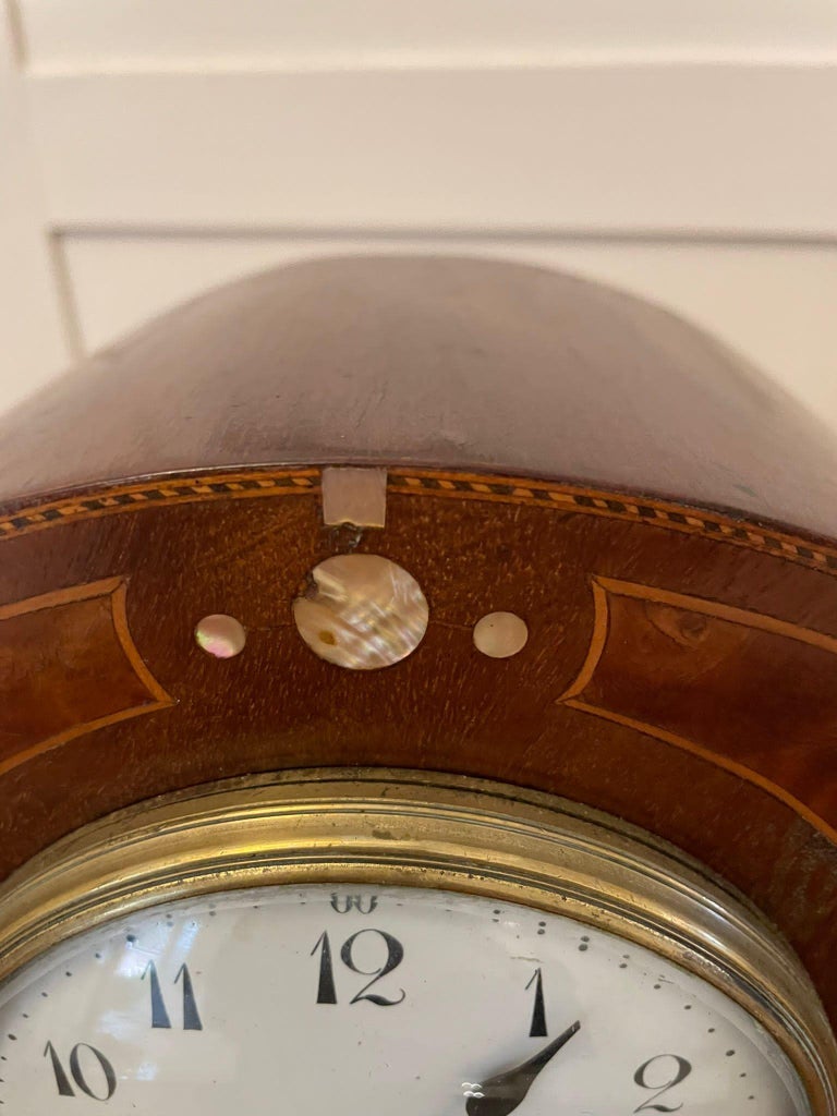 Quality Antique Victorian Mahogany Inlaid Mantle Clock at 1stDibs