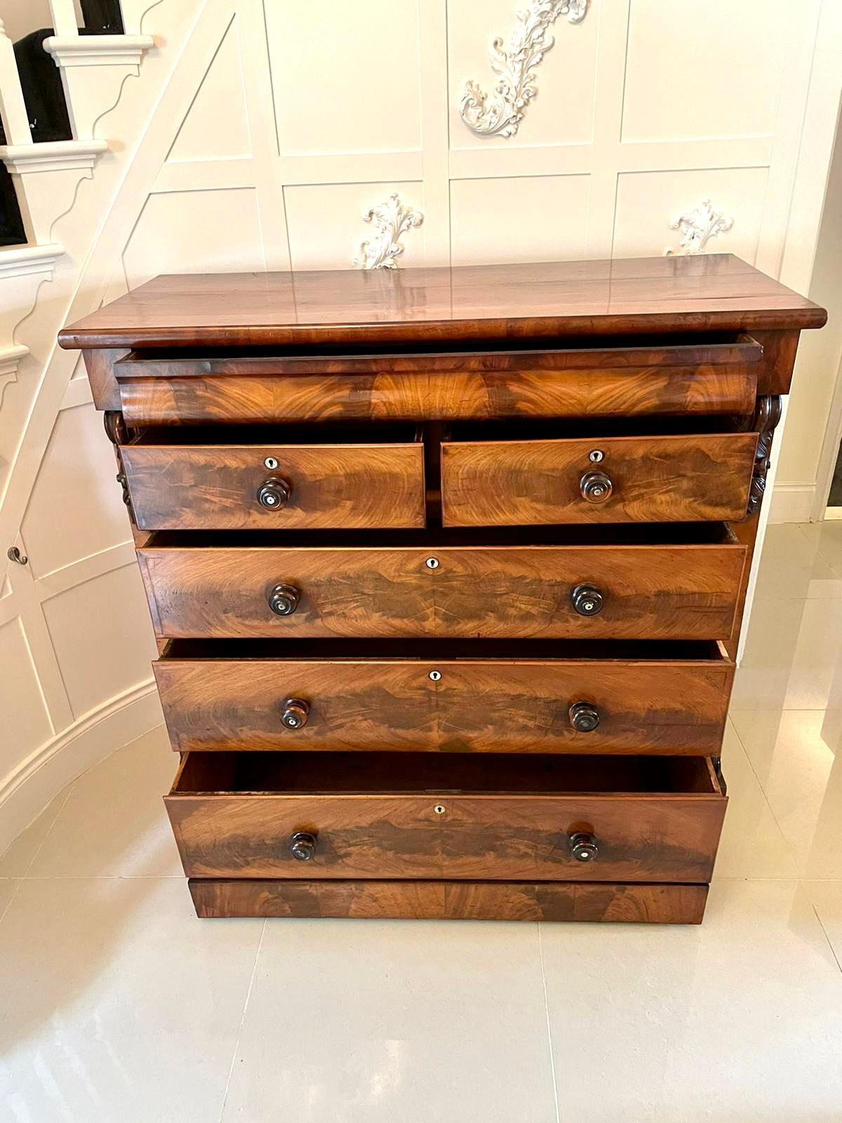 19th Century Quality Antique Victorian Mahogany Scottish Chest of Drawers