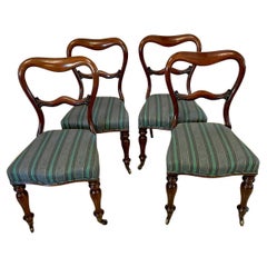 Quality Antique Victorian Mahogany Set of Four Dining Chairs