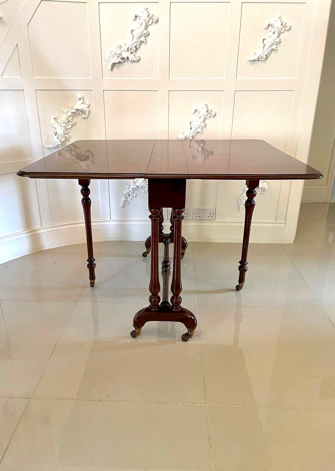 English Quality Antique Victorian Mahogany Sutherland Table For Sale