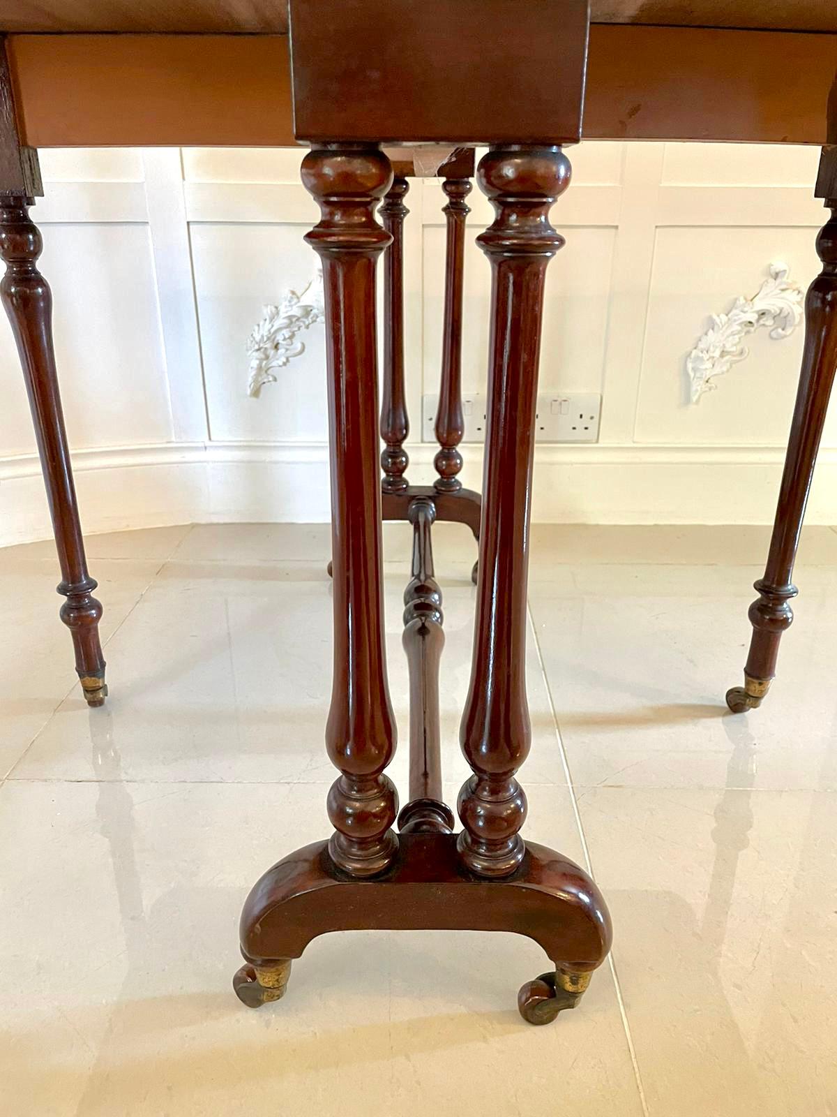Turned Quality Antique Victorian Mahogany Sutherland Table For Sale