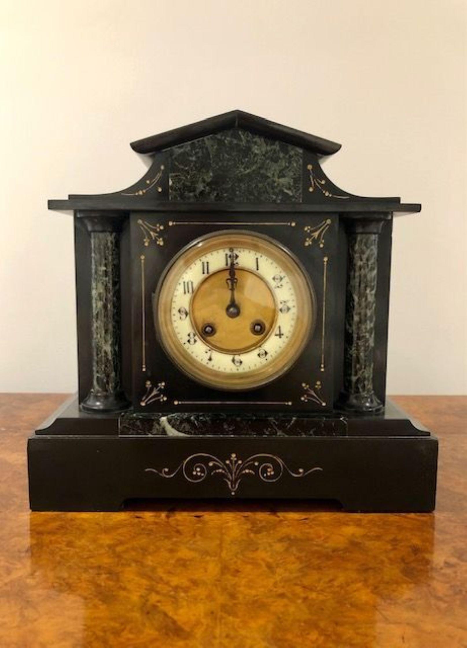 19th Century Quality Antique Victorian Marble Mantle Clock