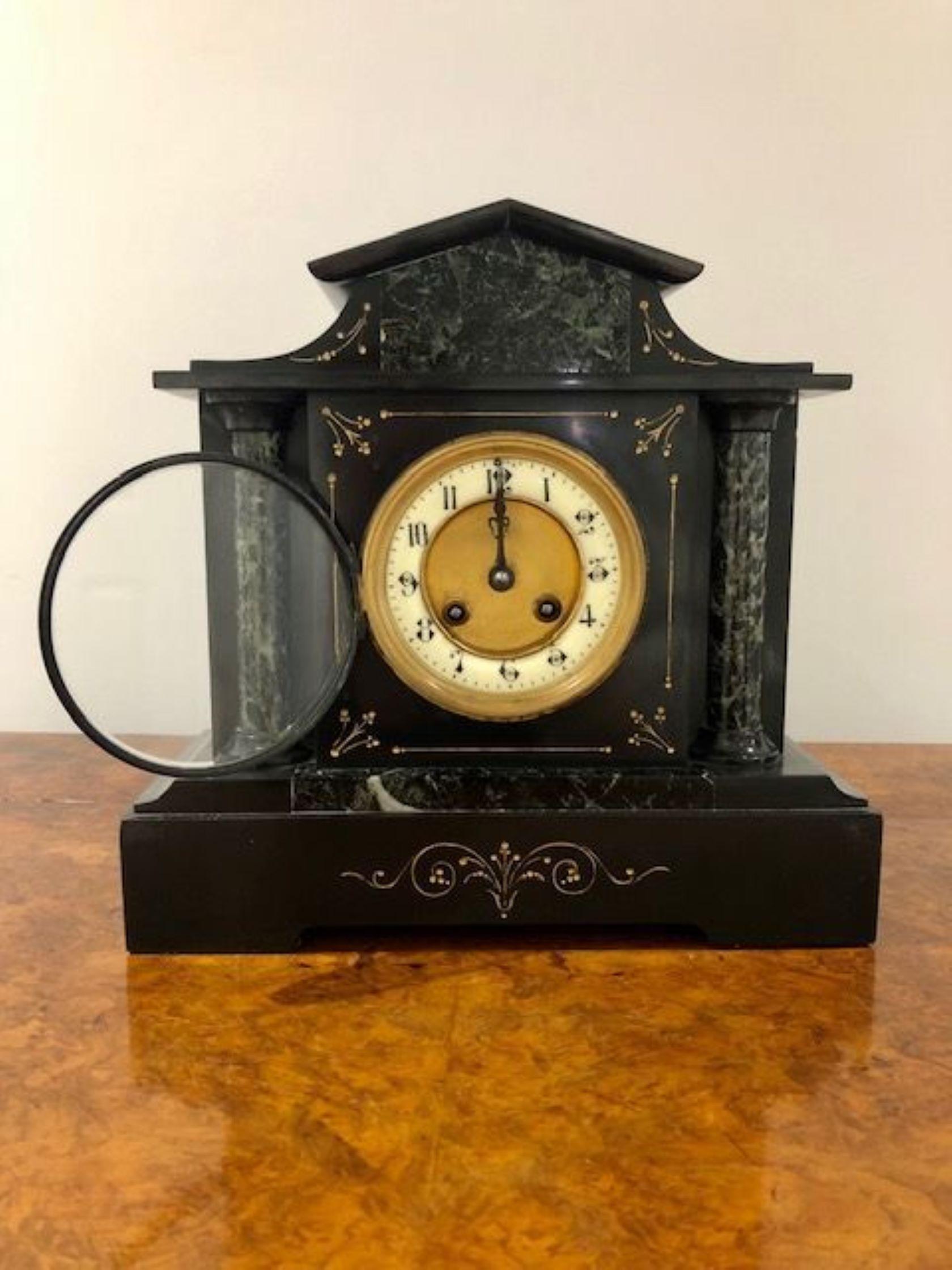 Brass Quality Antique Victorian Marble Mantle Clock