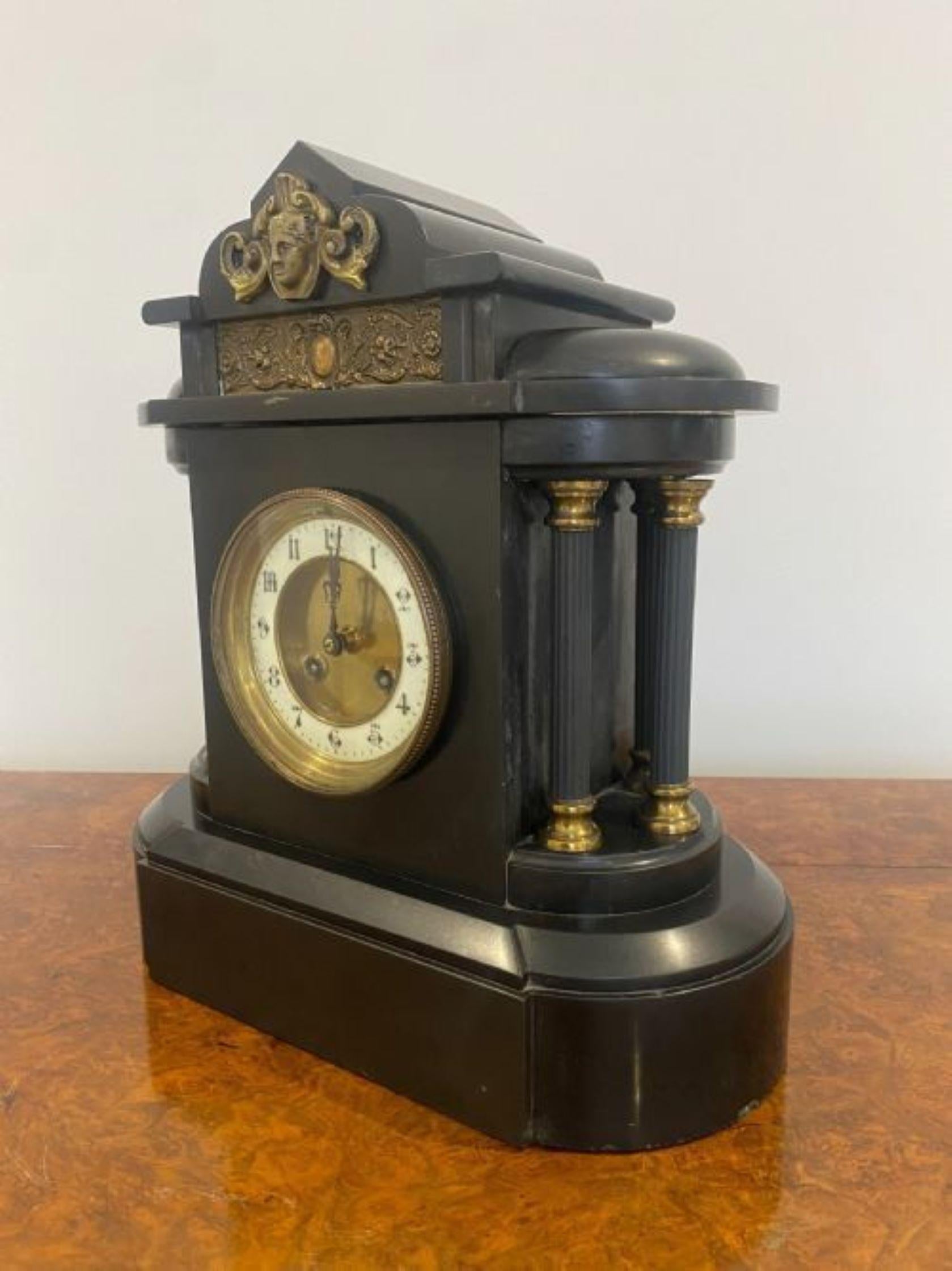 Quality Antique Victorian Marble Mantle Clock For Sale 1