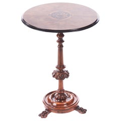Quality Antique Victorian Marquetry Burr Walnut Lamp Table