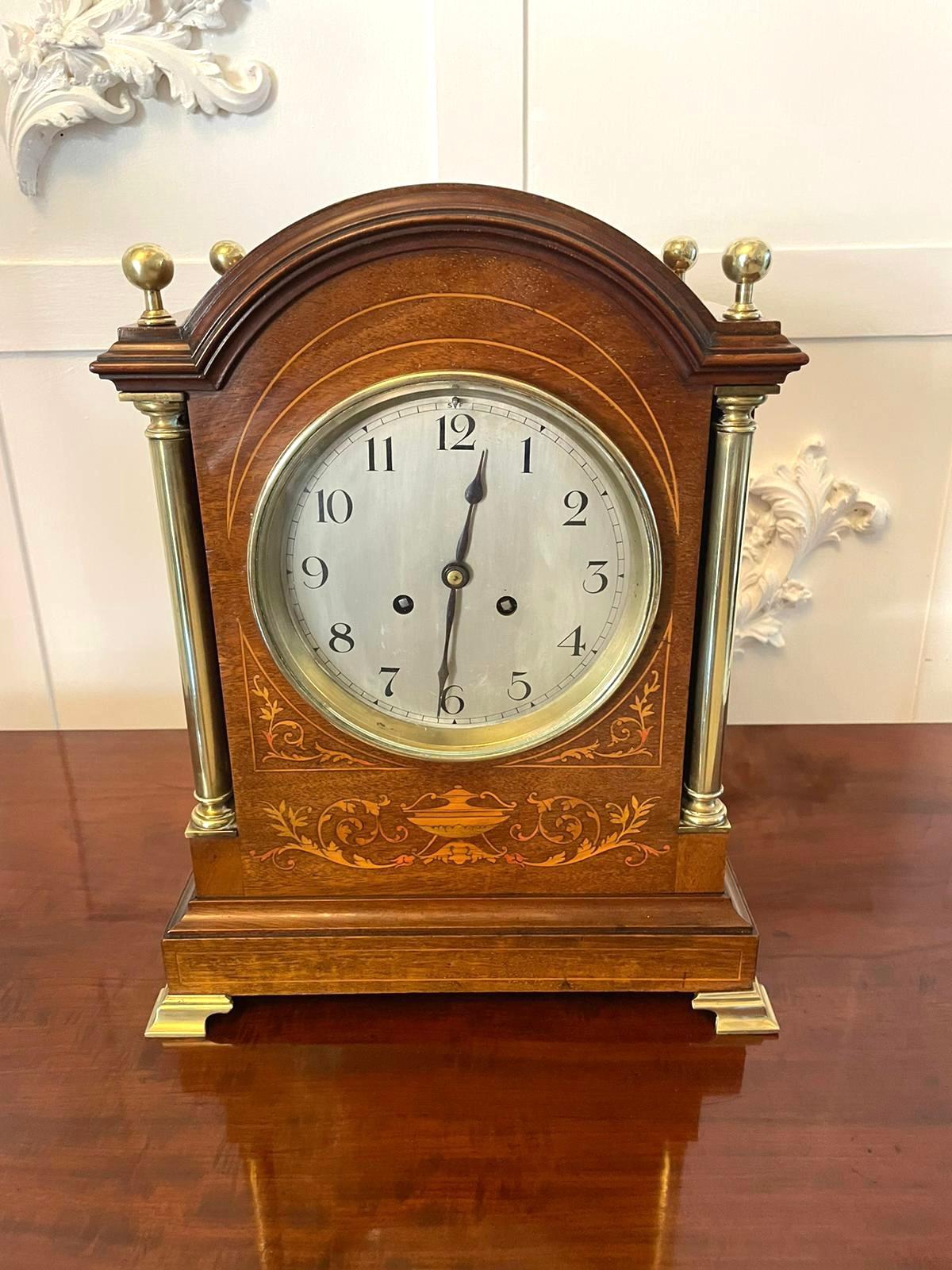 Qualität antike viktorianische Intarsien Mantle Clock 2
