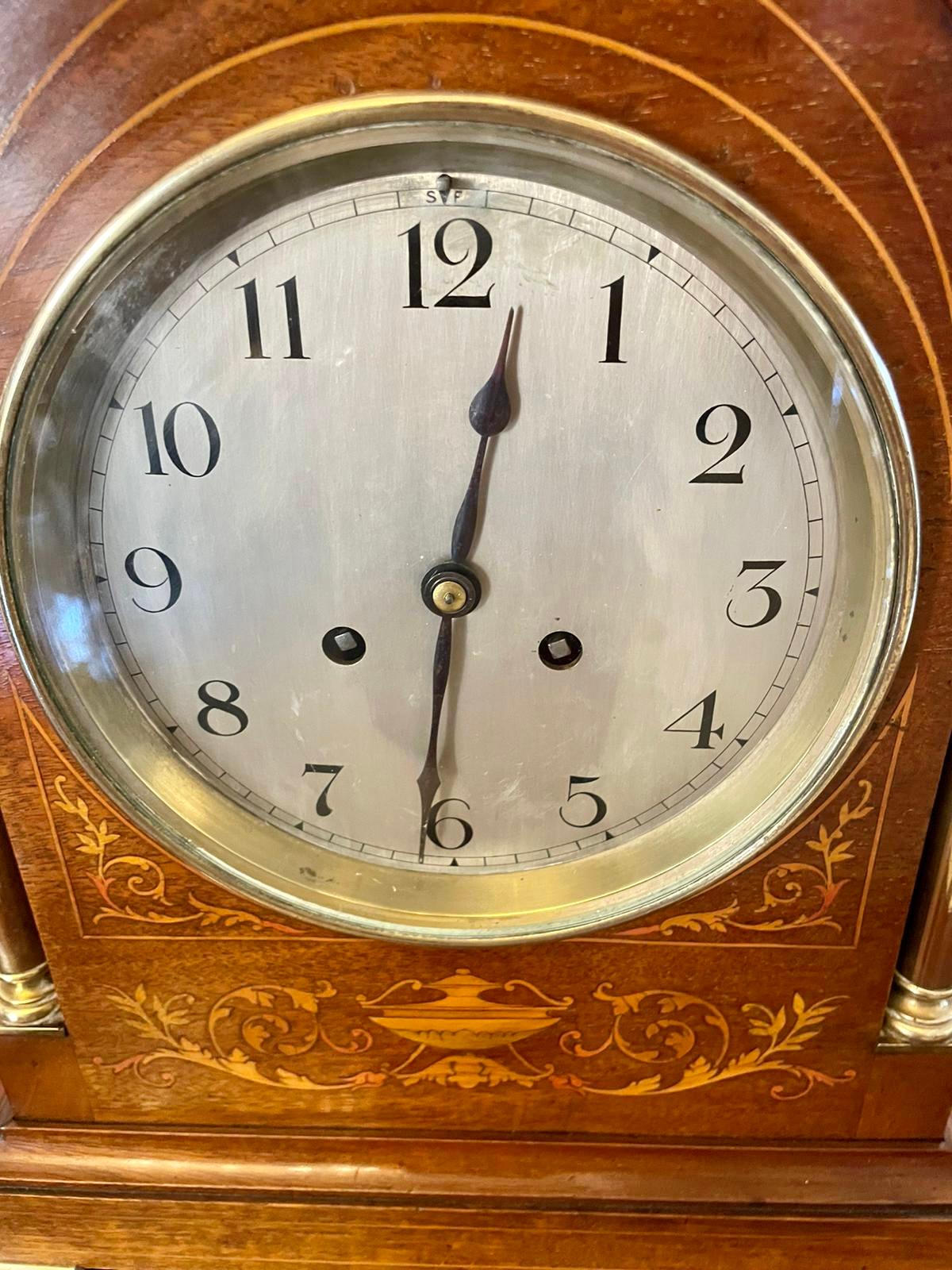 Qualität antike viktorianische Intarsien Mantle Clock 3
