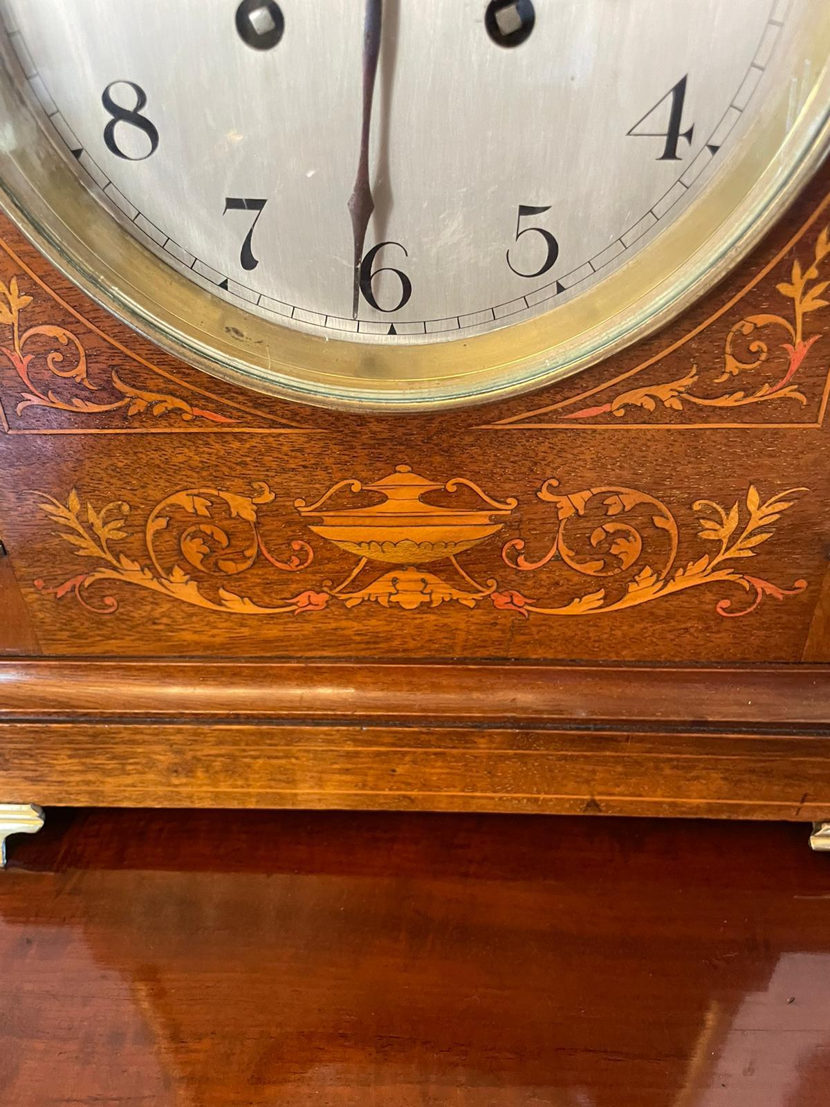 Qualität antike viktorianische Intarsien Mantle Clock (Viktorianisch)