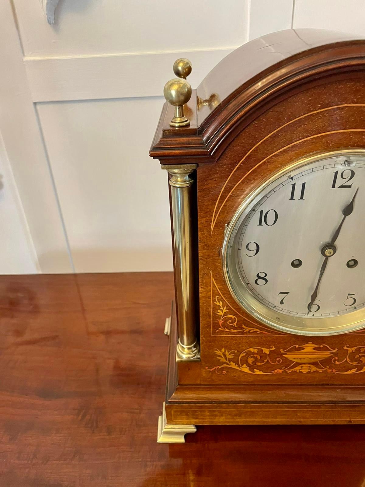 Qualität antike viktorianische Intarsien Mantle Clock 1