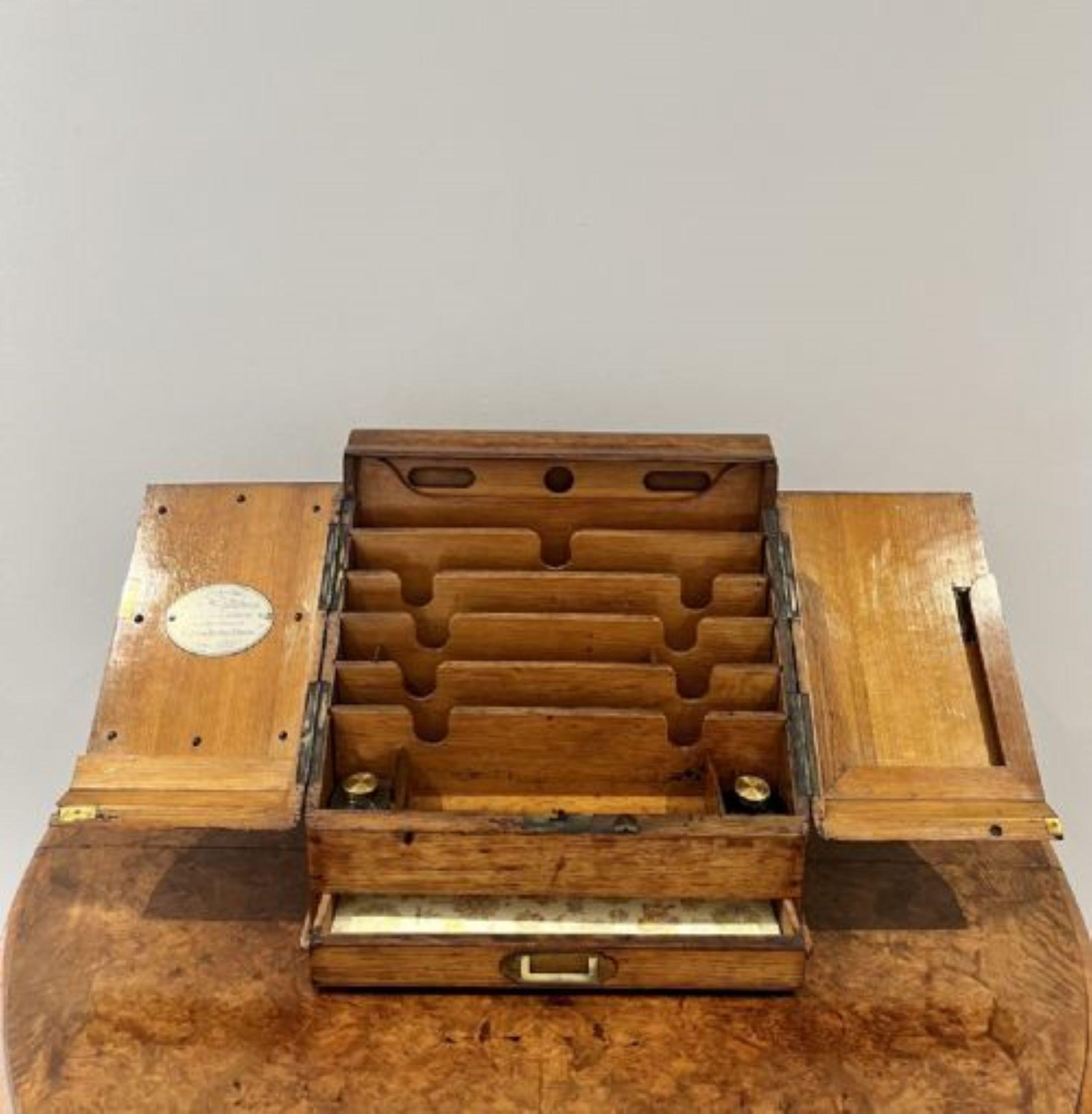 Oak Quality antique Victorian oak stationary box For Sale