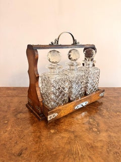 Quality antique Victorian oak tantalus